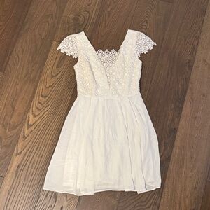 Impressions White Lace Mini Dress